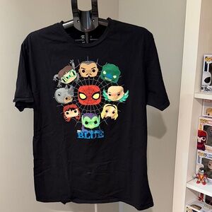 Black Spider-Man Blue  Superhero Graphics T-Shirt